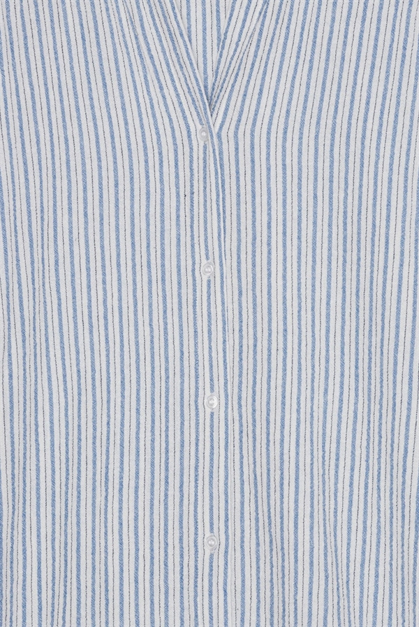 Moshi Moshi Mind Mind Remain Shirtdress Stripe - Ecru / Light Blue